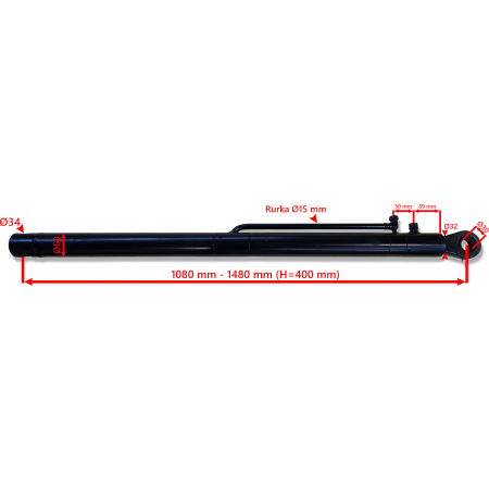SIŁOWNIK CYLINDER HYDRAULICZNY TŁOK 50x32 SKOK 400 ŁADOWACZ